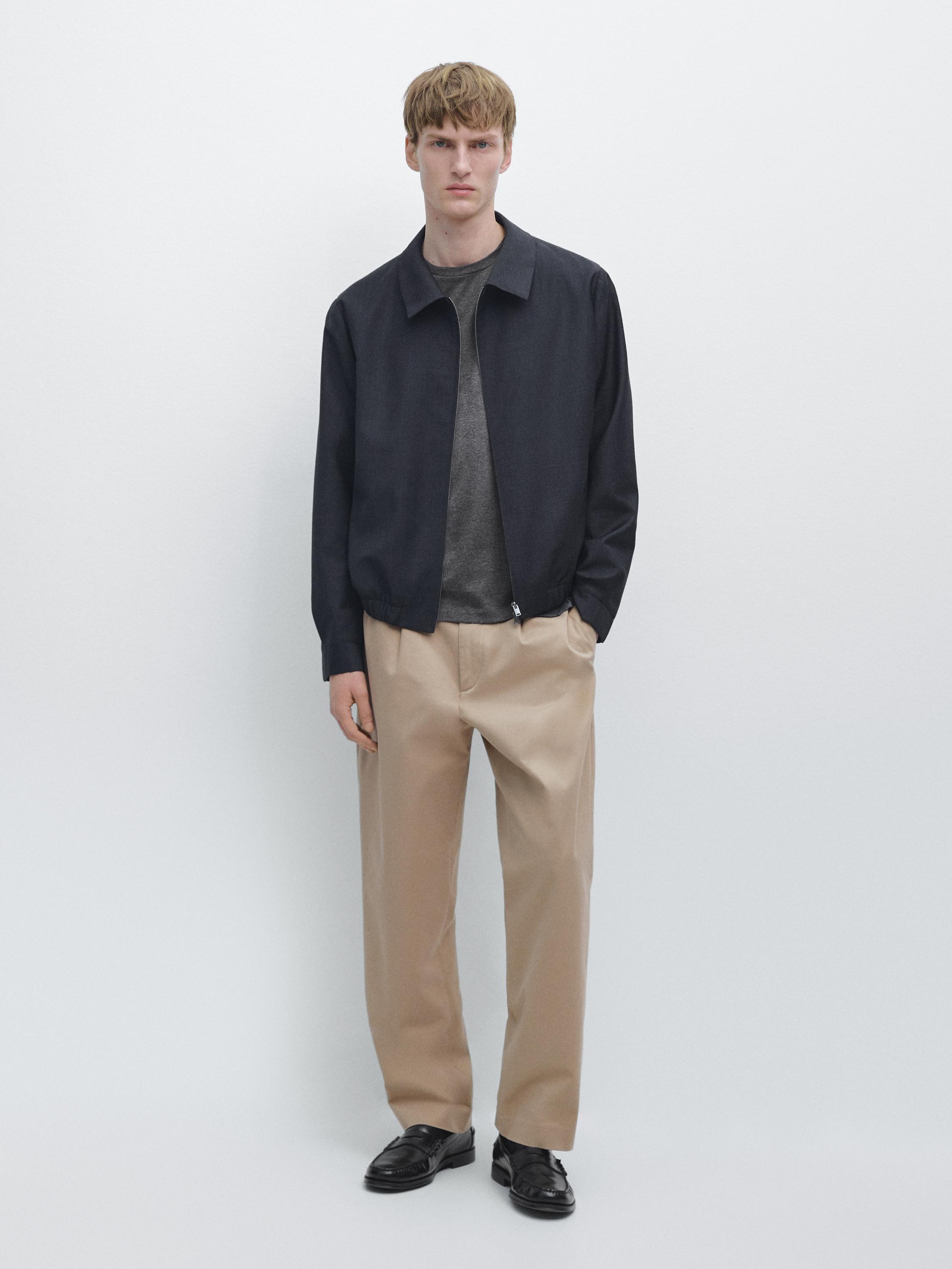 Blouson pied-de-poule laine
